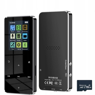 MP3-ПЛЕЕР BLUETOOTH-ПЛЕЕР ДИКТОФОН 16 ГБ НАУШНИКИ