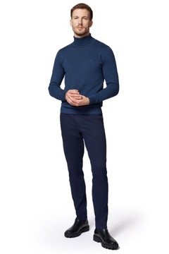 Spodnie Chino Slim Fit Granatowe z Bawełną Próchnik PM2 W32/L30