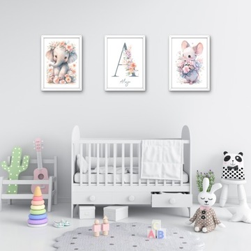 НАБОР ДЕТСКИХ ПОСКАТОВ А3 ДЕТСКИЕ КАРТИНКИ ПОСТЕРЫ ЖИВОТНЫЕ ЦВЕТЫ 3X