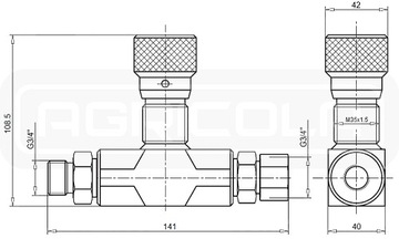 Клапан дроссельный VRFB 90 3/4