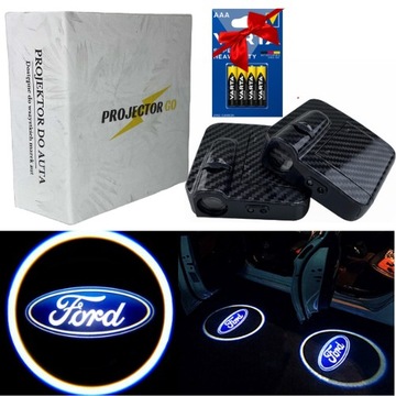 FORD 2X LAMPKA ŚWIATŁO PROJEKTOR AKCESORIA LOGO HD DO AUTA LED + GRATIS