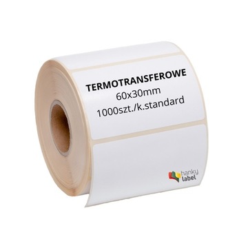 Etykiety termotransferowe białe - 60x30mm / 1000szt.
