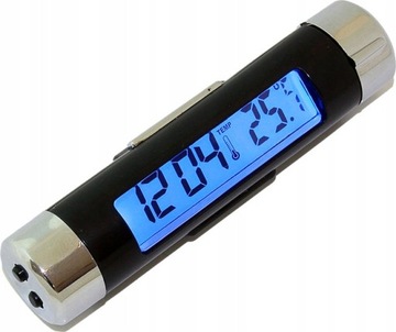 TERMOMETR SAMOCHODOWY LCD ZEGAREK CYFROWY BLUE