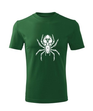 Koszulka T-shirt męska D380 BIOHAZARD PAJĄK TARANTULA zielona rozm XS