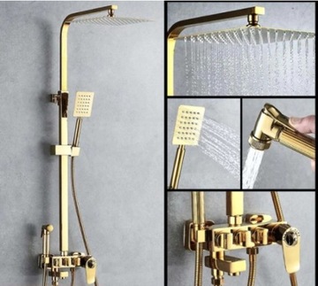 Душевой набор Gold Square QUADRO GOLD 3