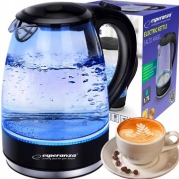 СТЕКЛЯННЫЙ СВЕТОДИОДНЫЙ ЭЛЕКТРИЧЕСКИЙ ЧАЙНИК Esperanza СТЕКЛЯННАЯ РЕГУЛИРОВКА ТЕМПЕРАТУРЫ