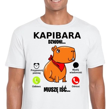 3283 ŚMIESZNA KOSZULKA KAPIBARA DZWONI CAPYBARA S