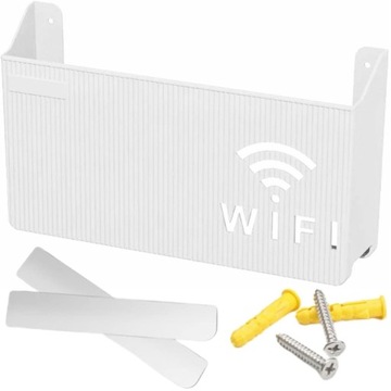 UCHWYT ŚCIENNY PÓŁKA NAŚCIENNA NA ROUTER WIFI SWITCH BIAŁA