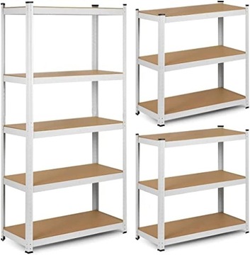 REGAŁ MAGAZYNOWY METALOWY SZAFA PÓŁKA MDF 875 KG 150x75x30 CM