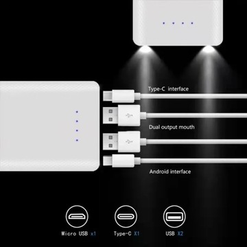 ЧЕХОЛ POWERBANK ДЛЯ 8 x 18650 2xUSB СВЕТОДИОДНЫЙ ФОНАРИК