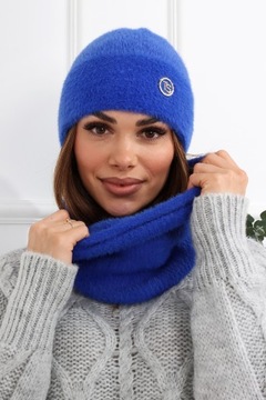 ЖЕНСКИЙ КОМПЛЕКТ ШАПКА-БИНИ ЮБКА ДЛЯ ГОЛЬФ-ТРУБА БОЛЬШОЙ ТЕПЛЫЙ КОМПЛЕКТ ЗИМА KOL