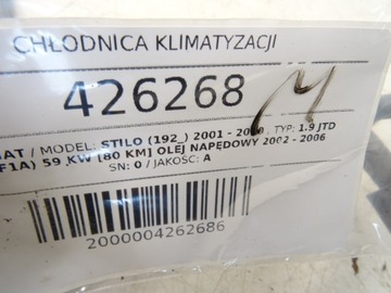 CHLADIČ KLIMATIZACE FIAT STILO 1.9 80KM 01-10