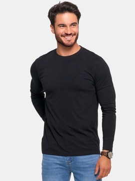KOSZULKA MĘSKA BLUZKA LONGSLEEVE DŁUGI RĘKAW BAWEŁNIANA CZARNA 2XL MORAJ