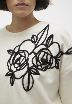 Bluza o luźnym kroju kwiat ecru Vero Moda S