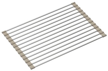 Quadron Mata elastyczna ociekacz do zlewu stalowa zwijana 38x25cm beż