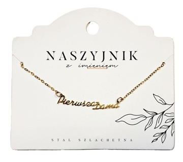 Naszyjnik z napisem Pierwsza Dama