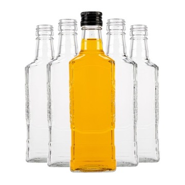 5X BUTELKI SZKLANE MOSKWA 250 ML 0,25L + ZAKRĘTKI NA NALEWKI WÓDKĘ BIMBER