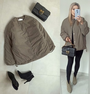 Zara kurtka s 36 bomber khaki wodooporna luźna