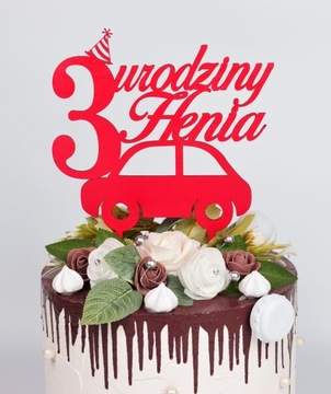 ТОППЕР на тортик на годик, имя ребенка, машина, номер.