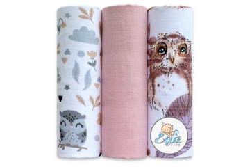 Pieluszki Muślinowe Pieluchy kolorowe 3-PACK PREMIUM - EGA KIDS