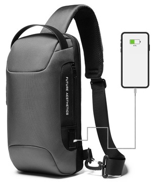 PLECAK miejski BANGE na JEDNO ramię ORGANIZER USB