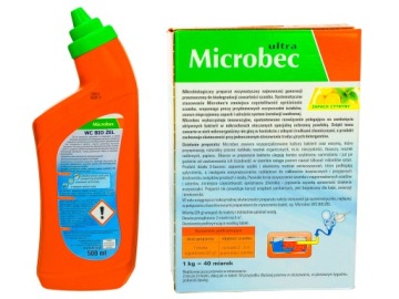Bros Microbec Ultra Lemon Препарат для септика 1кг + Туалетный гель 500мл