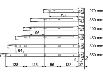 Ящик METABOX частичного выдвижения, 25 кг, 270 мм, H