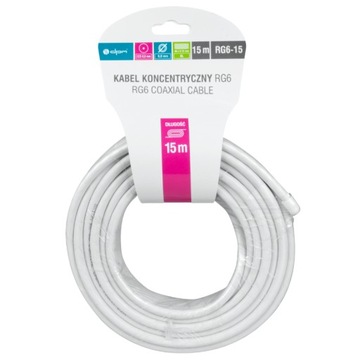 Коаксиальный кабель CCS RG6 1 мм, 15 м