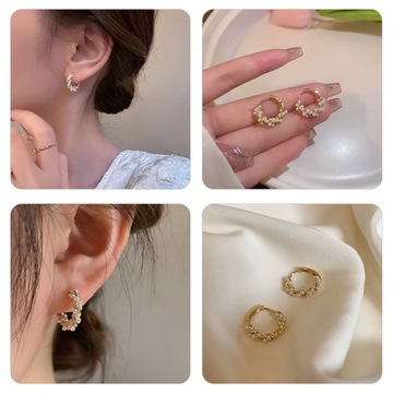 СЕРЬГИ-КОЛЦА С ЖЕМЧУГОМ И ЗОЛОТОМ ДЛЯ МАЛЕНЬКИХ ЖЕНЩИН