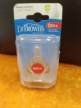 Smoczek standard, poziom 1,0m+ silikon 2 PAK Dr. Browns 0msc+