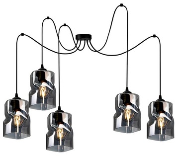 SZKLANA LAMPA WISZĄCA SUFITOWA ŻYRANDOL PAJĄK LED