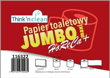 ТУАЛЕТНАЯ БУМАГА БЕЛАЯ JUMBO 2W 12 шт.