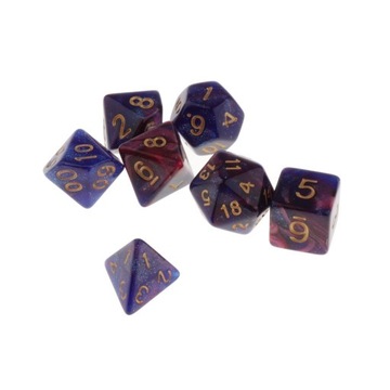 Набор из 14 многогранных кубиков для ролевой игры DND.