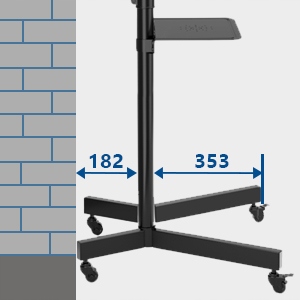 ПОДСТАВКА ДЛЯ ТЕЛЕВИЗОРА С ПОЛКОЙ 32–70 ДЮЙМОВ 50 КГ НА КОЛЕСАХ PREMIUM STRONG VESA 600