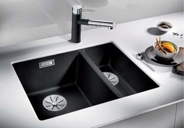 Мойка Blanco SUBLINE 340/160U 525985 черный + сифон