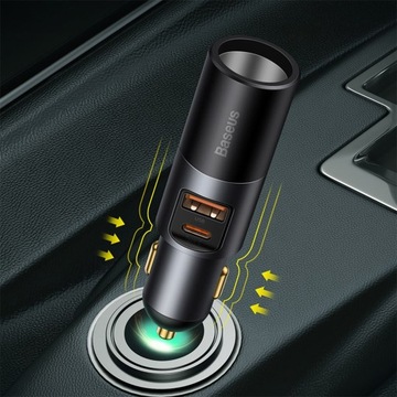 АВТОМОБИЛЬНОЕ ЗАРЯДНОЕ ЗАРЯДНОЕ УСТРОЙСТВО BASEUS QC PD, ПОДАЧА МОЩНОСТИ 120 Вт, 12/24 В