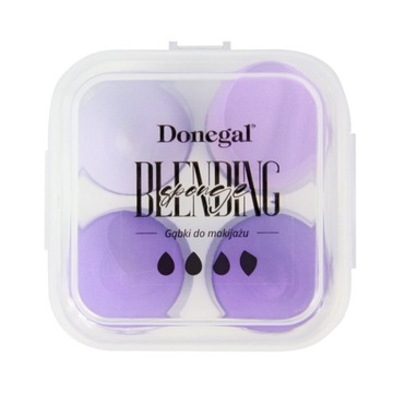 Donegal Zestaw 4 gąbek do makijażu Blending Sponge w etui, różne kształty