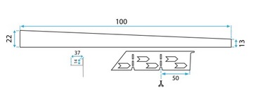 Откос для душа 100 СМ МАТОВЫЙ НИКЕЛЬ INOX Правый - REA