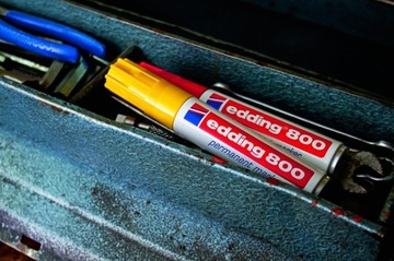 Marker permanentny edding 800 ścięta czarny x3