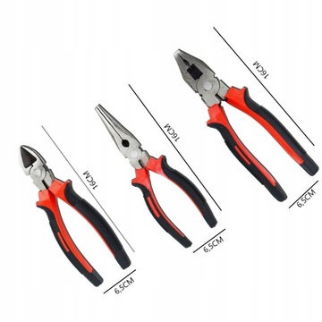 НАБОР ИЗ 3-Х КОМБИНИРОВАННЫХ ПЛОСКОГУБЦ, КЛЕЗЦЕЙ