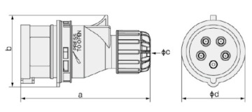 ПОРТАТИВНАЯ ВИЛКА ПИТАНИЯ 32A 4P IP44 32/4
