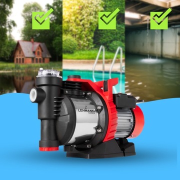 НАСОС ДЛЯ ЧИСТОЙ ВОДЫ Lehmann 900 Вт ВСАСЫВАНИЯ И ДАВЛЕНИЯ садовый мощный 3600 л/ч