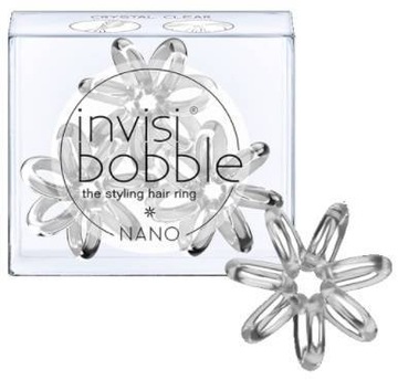 Gumki Do Włosów Transparentne Małe Invisibobble Nano Crystal Clear 3 szt.