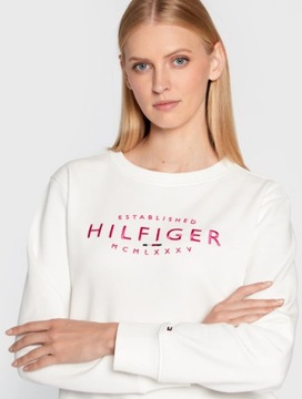 TOMMY HILFIGER Bluza WW0WW35978 Biała Relaxed Fit bawełna organiczna r. S