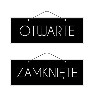 Tabliczka laminowana 2-str OTWARTE ZAMKNIĘTE