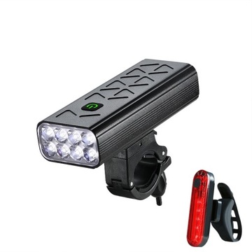 LAMPKA ROWEROWA X8 T6 LED na USB + TYLNA