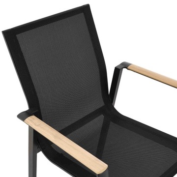 Krzesło ogrodowe aluminium podłokietnik polywood lekkie meble sztaplowane