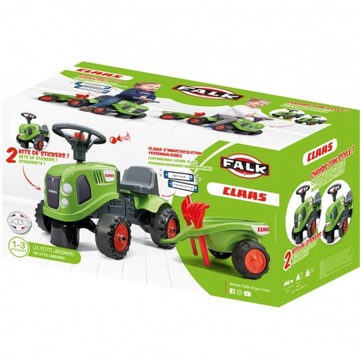 Трактор FALK Baby Claas Зеленый с прицепом + аксессуары. от 1 года