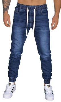 JOGGERY MĘSKIE SPODNIE BOJÓWKI JEANSOWE JAKOŚĆ