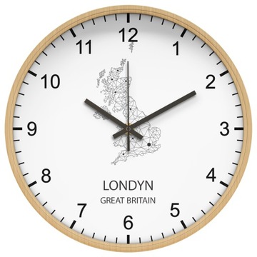 Zegar ścienny LONDYN finansowy, giełda, kantor